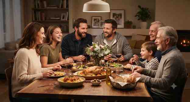 A Pleasant Family Dinner Together